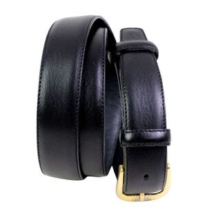L'Artigiano BLACK REAL LEATHER 1 1/8"Wd CASUAL DRESS MEN'S BELT 38/105-130 (G67